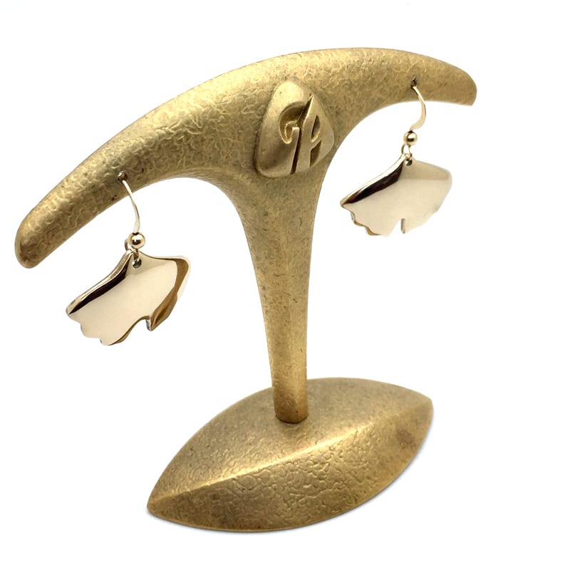 Boucles d'oreilles ginkgo en bronze