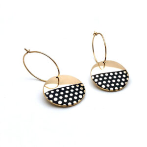 Boucles d'oreilles rondes à pois