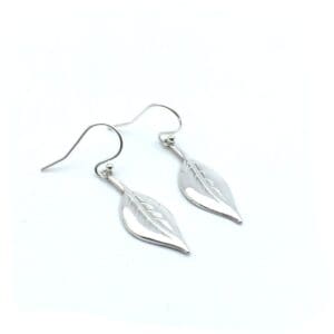 BO feuille argent - Boucles d'oreille feuille d'argent