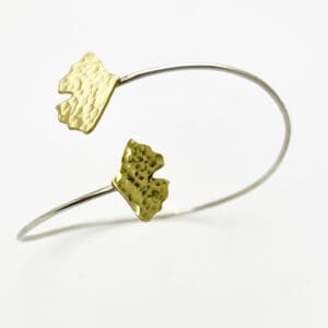 Bracelet jonc Ginkgo martelé